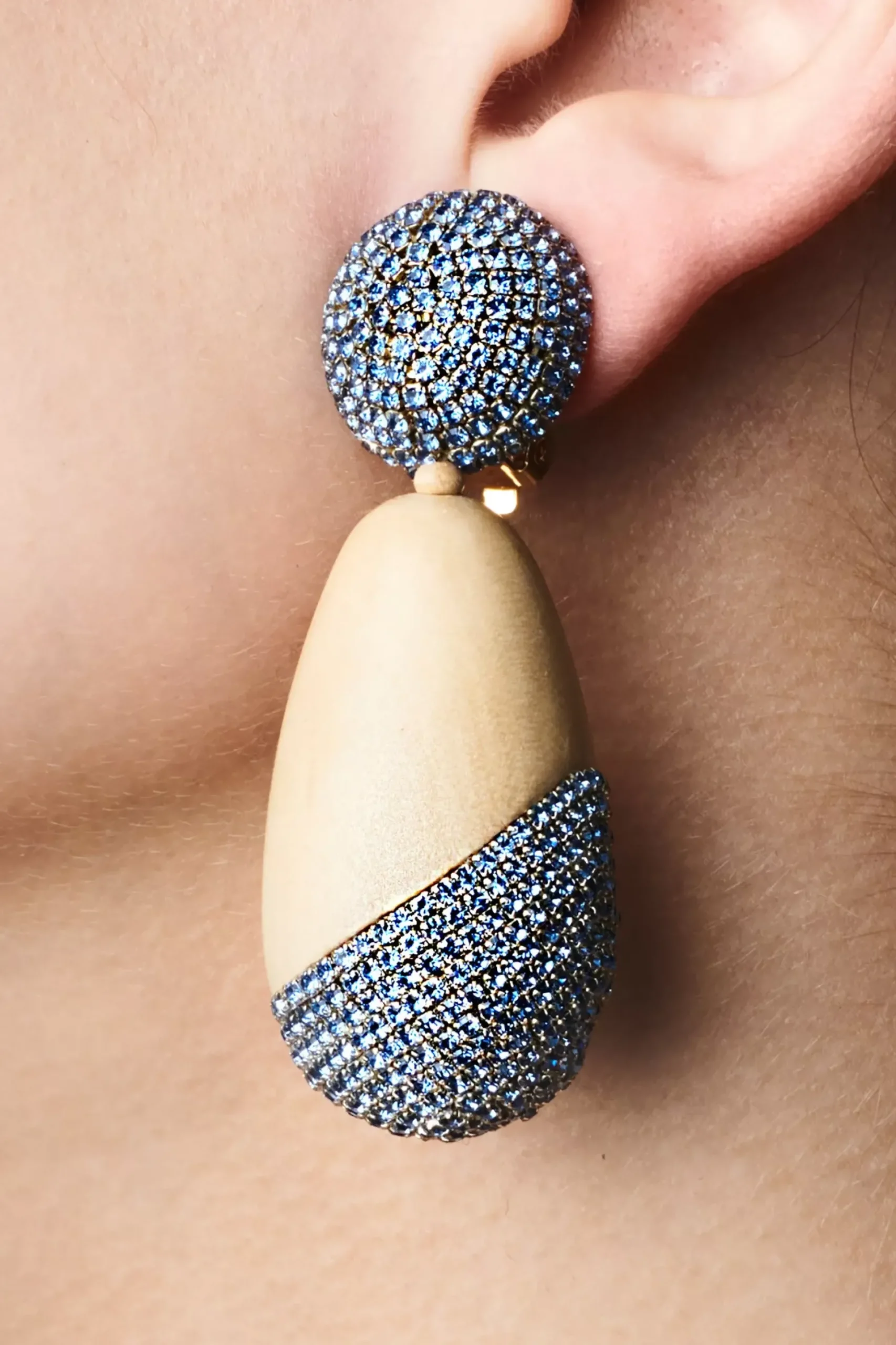 Christina Earrings-Wood/Crystals-Sachin & Babi Fashion