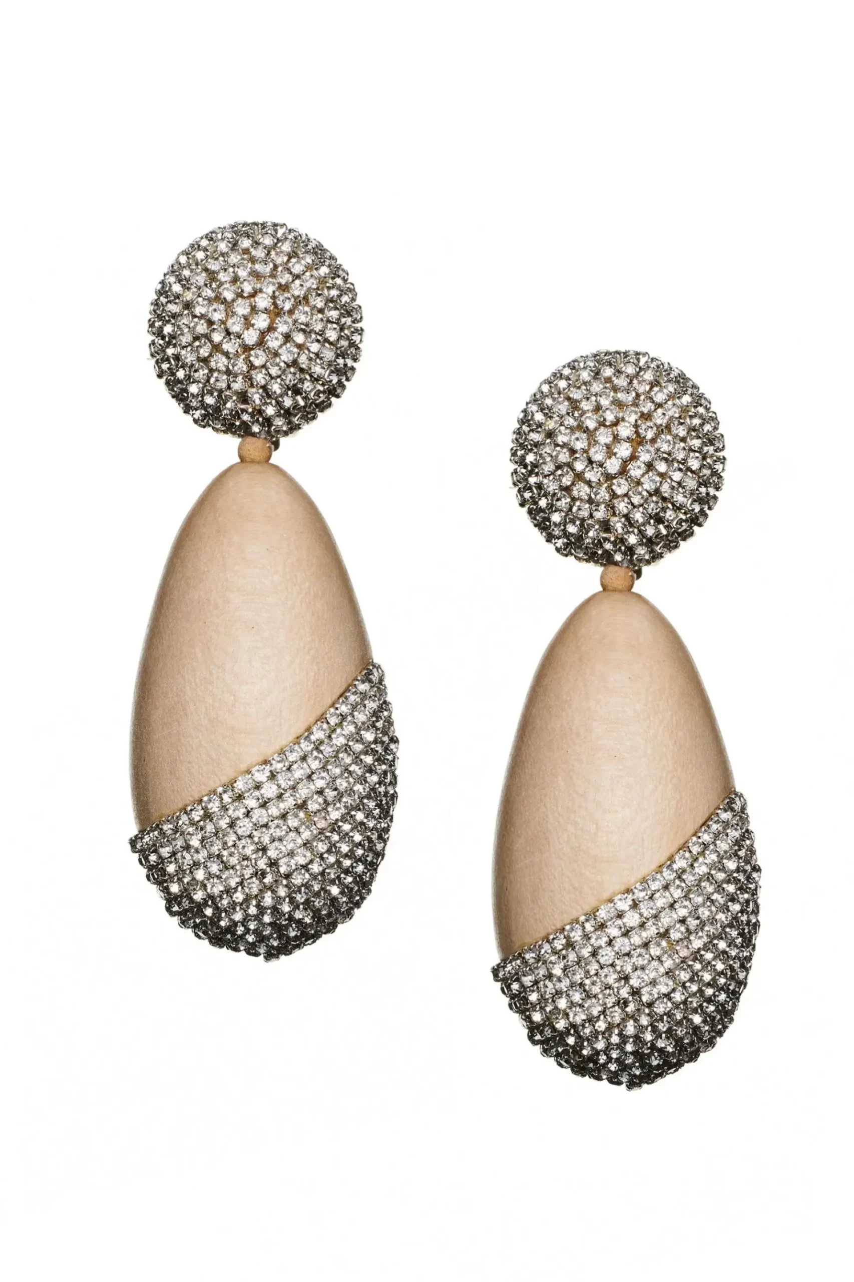 Christina Earrings-Wood/Crystals-Sachin & Babi Fashion