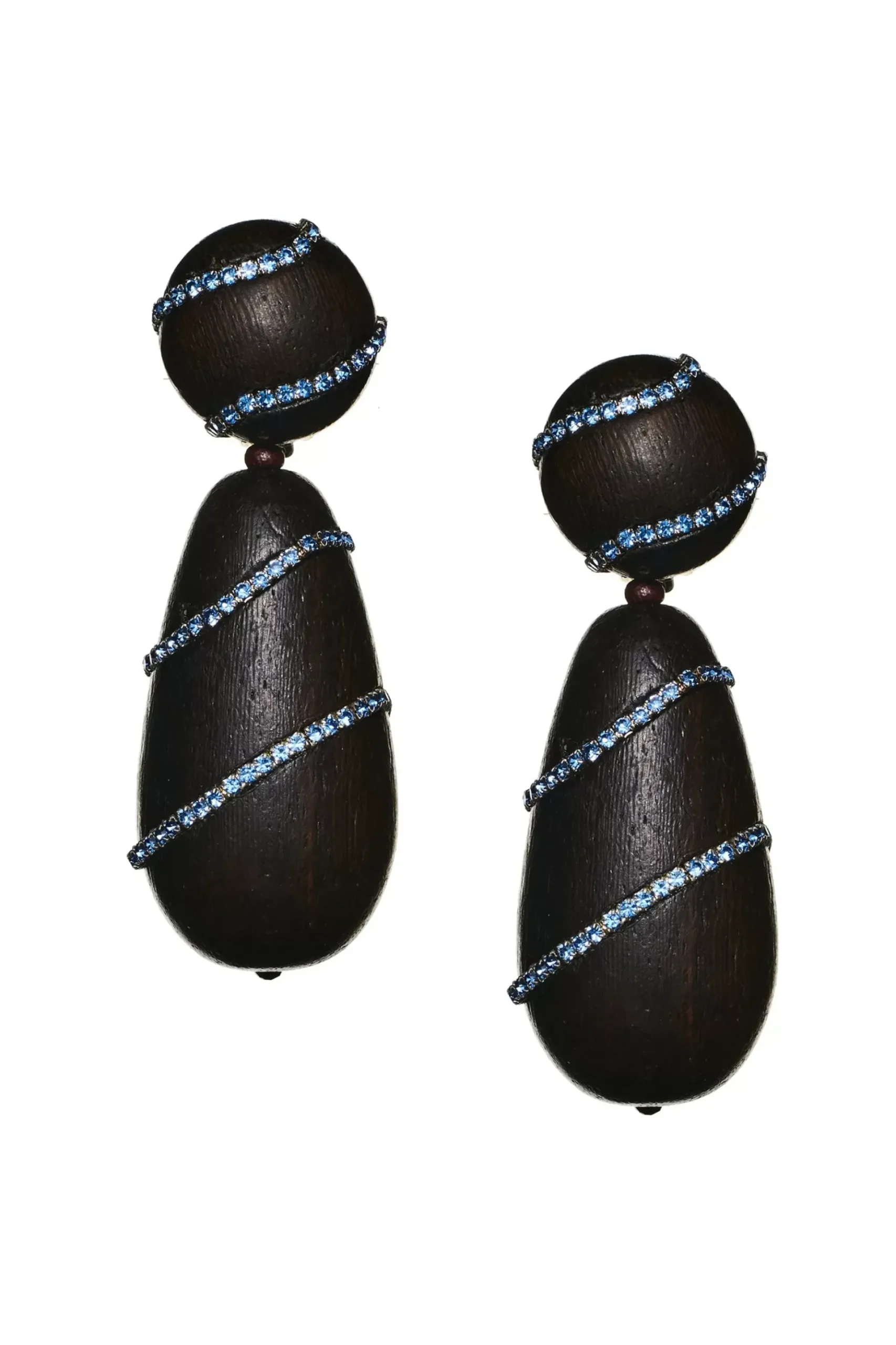 Hudson Earrings-Wood/Crystals-Sachin & Babi New