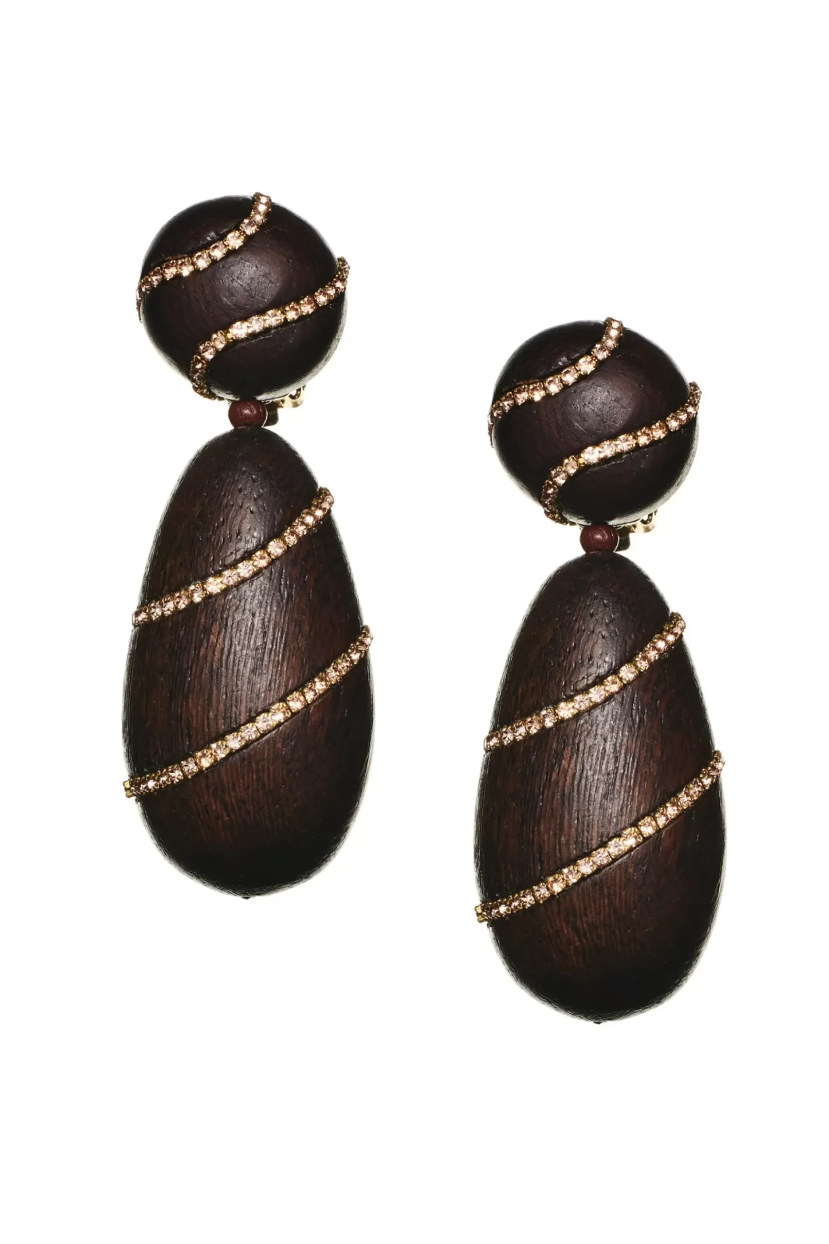 Hudson Earrings-Wood/Crystals-Sachin & Babi New