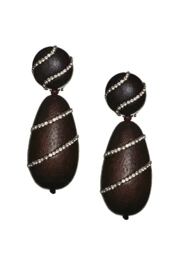Hudson Earrings-Wood/Crystals-Sachin & Babi New