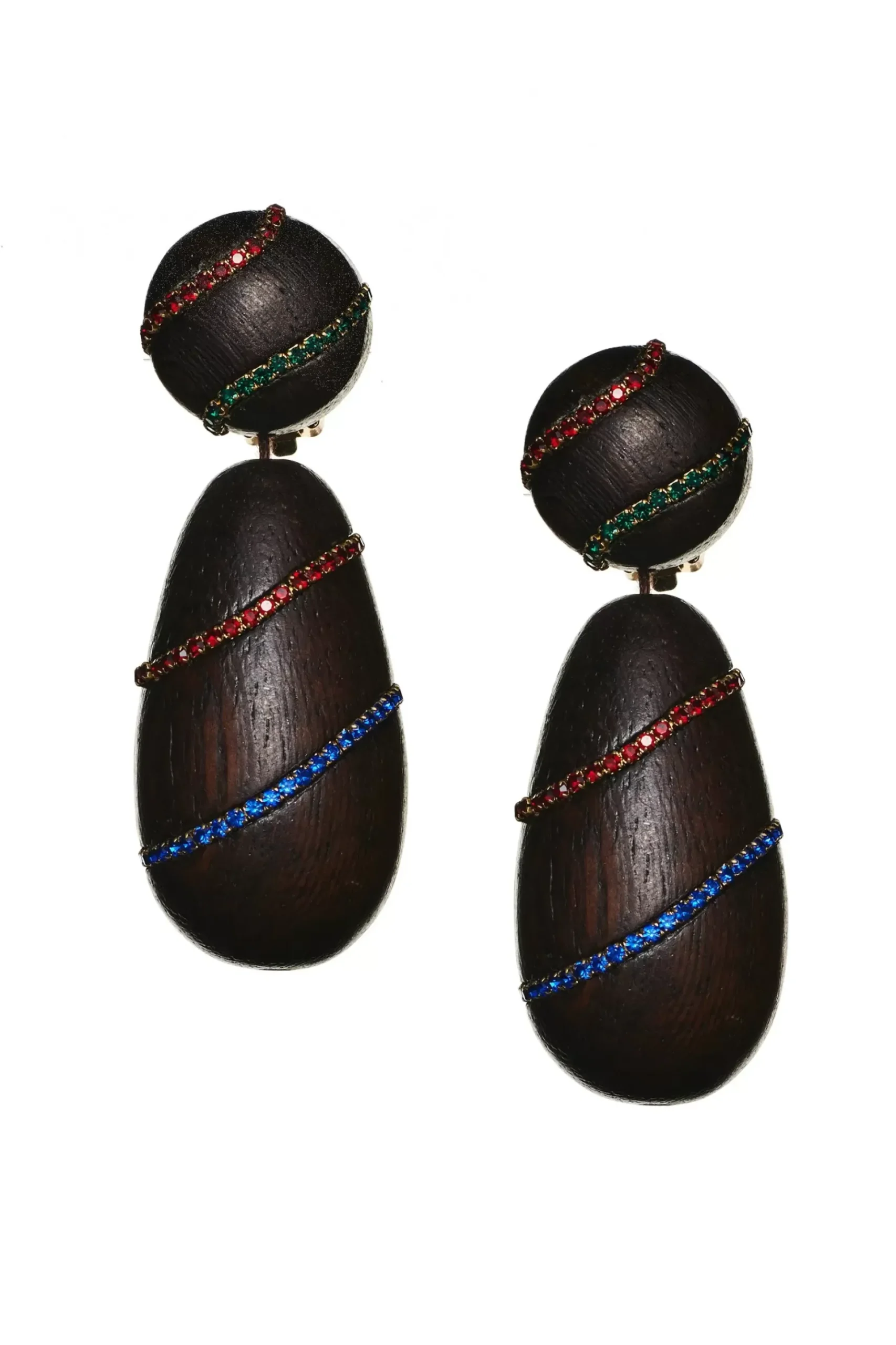 Hudson Earrings-Wood/Crystals-Sachin & Babi New