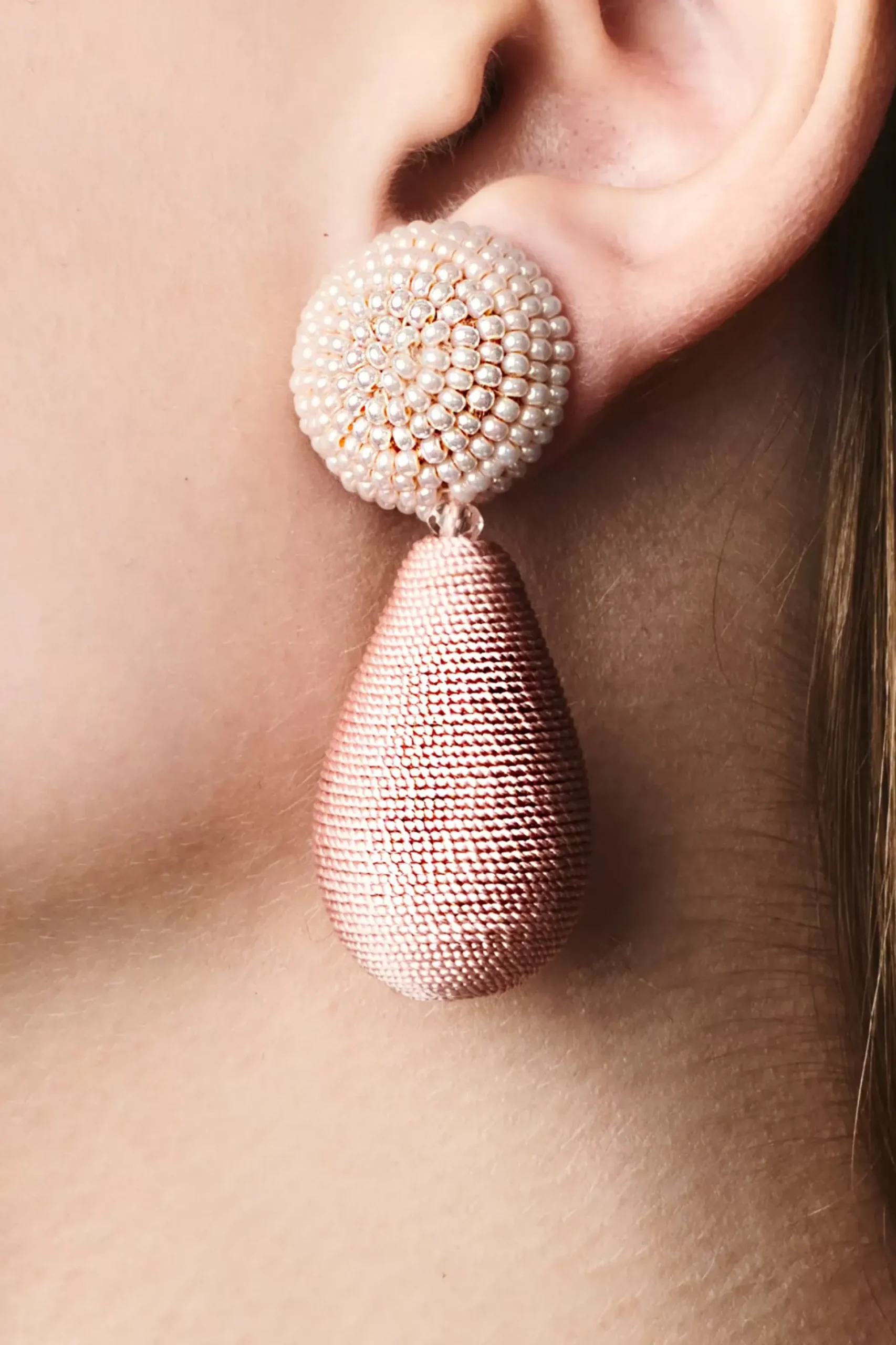 Lottie Earrings-Smooth Beads/Thread-Sachin & Babi Outlet