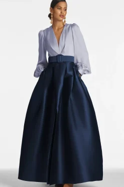 Zoe Gown-Cool Grey/Night Sky-Sachin & Babi Outlet